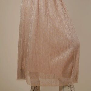 Very J Shimmering Cream Midi Skirt